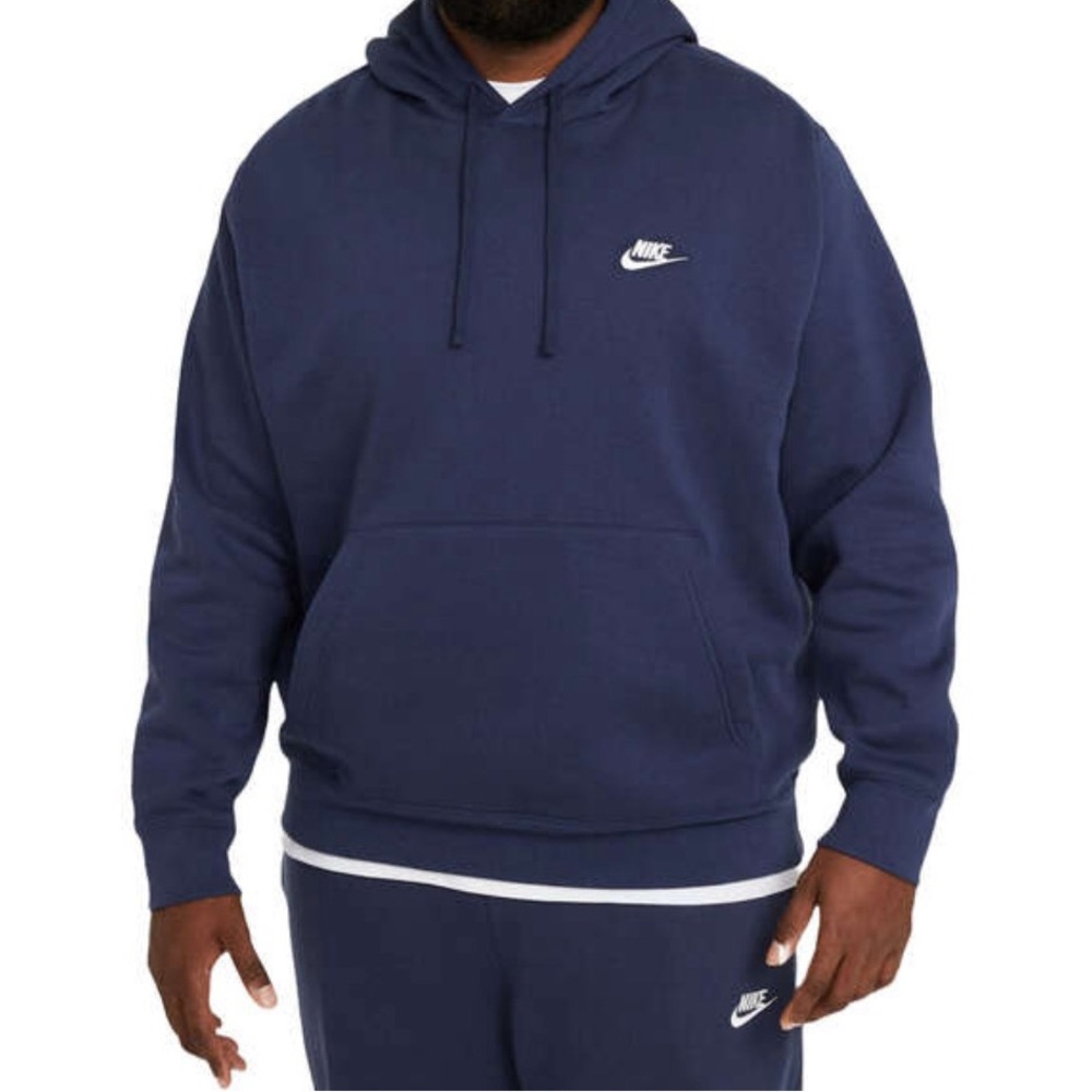 Nike Mens Sportswear Club Fleece
Pullover Hoodie Navy/White